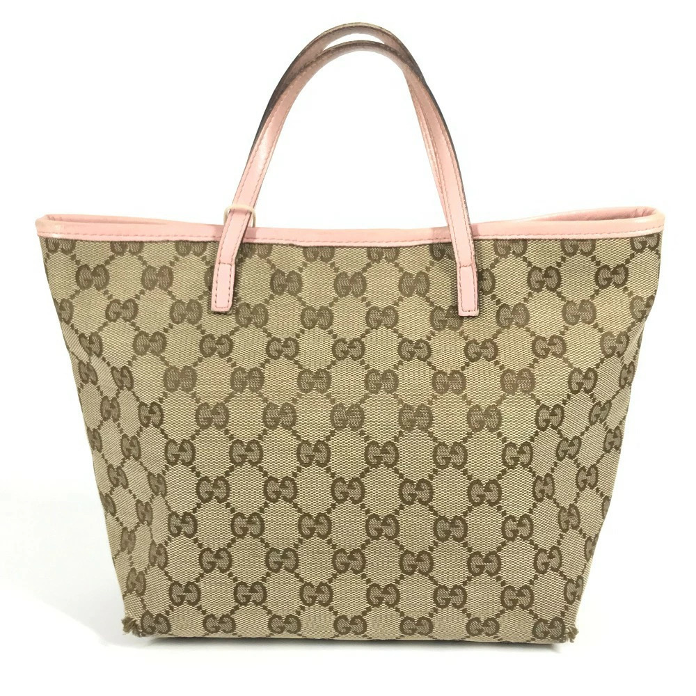 Gucci Canvas Tote Papagallo GG Pink Parrot Charm Leather Bag Handbag